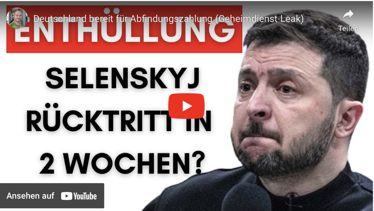 Selenskyj vor dem Rücktritt: Deutschland bereit für Abfindungszahlung (Geheimdienst-Leak)