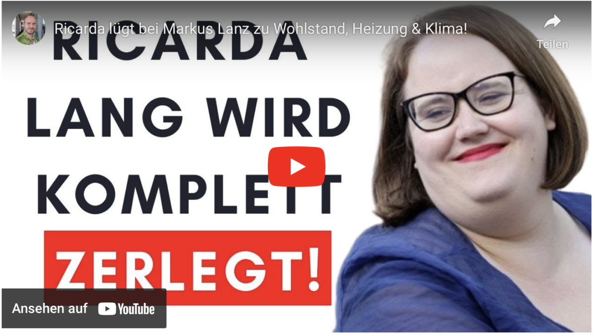 Ricarda lügt bei Markus Lanz zu Wohlstand, Heizung & Klima!