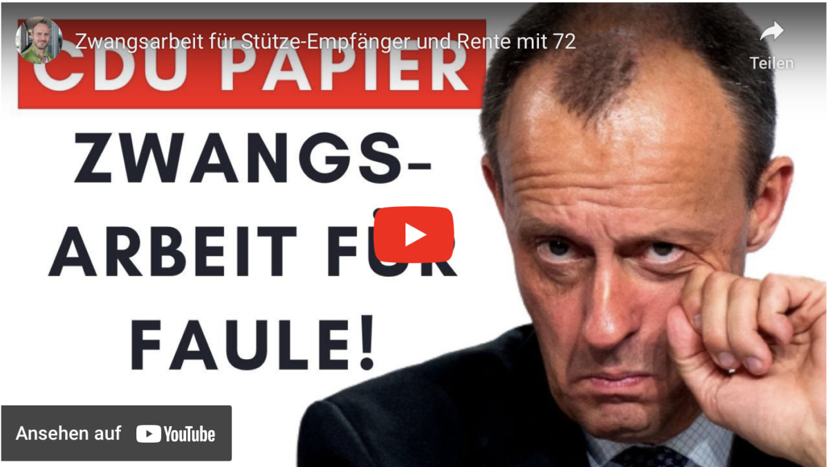 Zwangsarbeit für Stütze-Empfänger und Rente mit 72