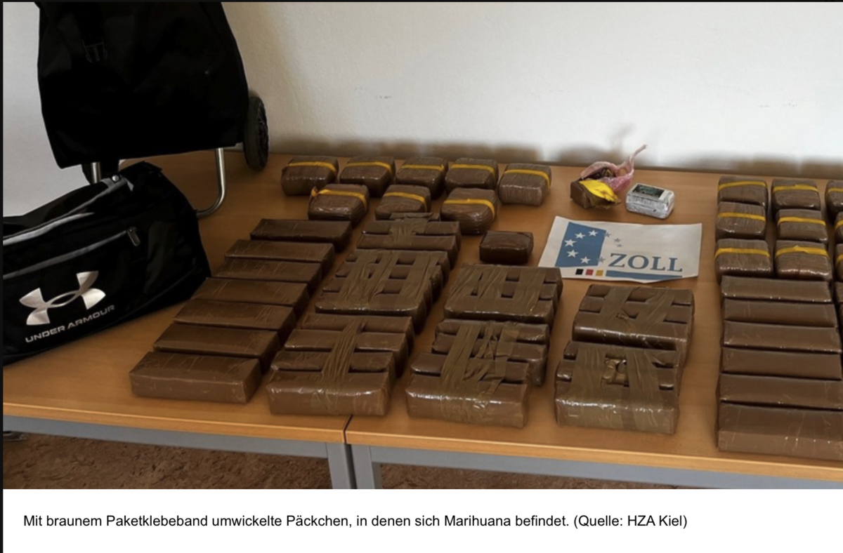 Hauptzollamt Kiel vereitelt Schmuggel von rund 34 Kilo Haschisch!