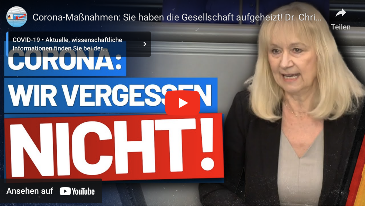 Corona-Maßnahmen: Sie haben die Gesellschaft aufgeheizt! Dr. Christina Baum -AfD-Fraktion Bundestag