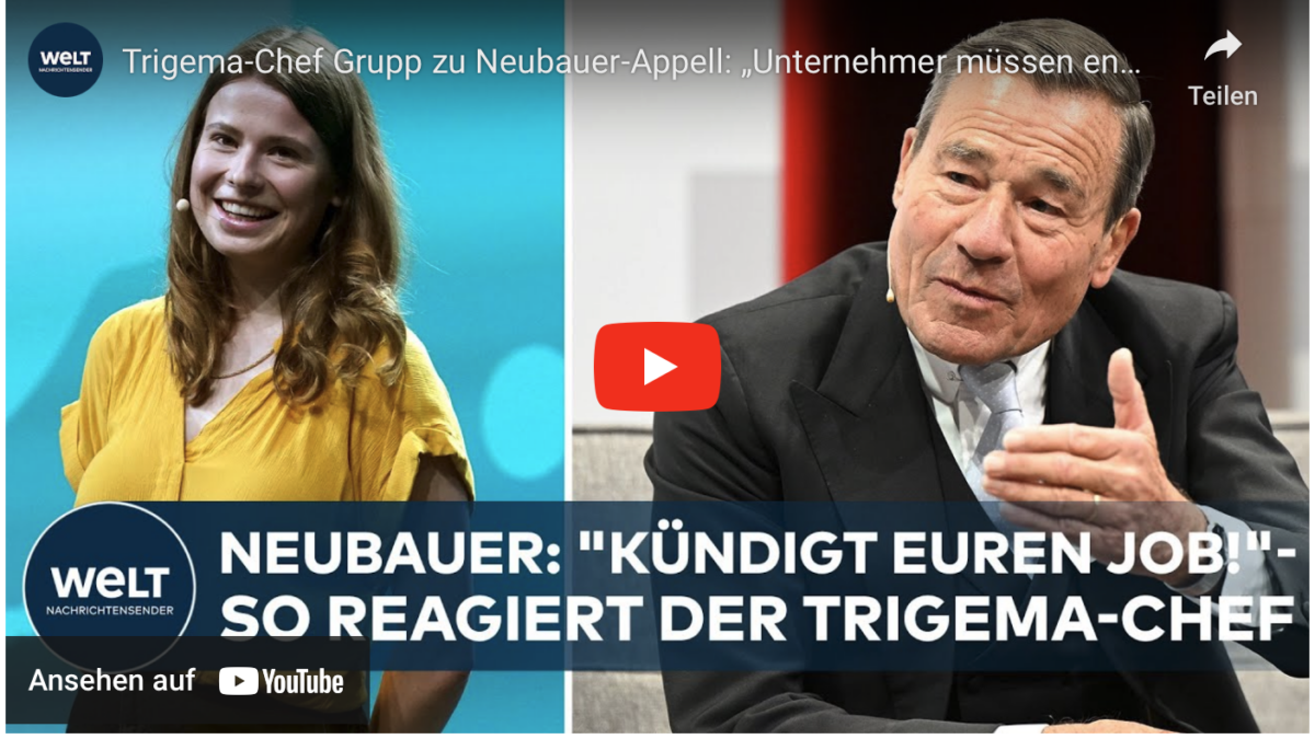 Trigema-Chef Grupp zu Neubauer-Appell: „Unternehmer müssen endlich in die Pflicht genommen werden“