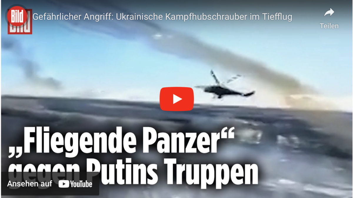 Gefährlicher Angriff: Ukrainische Kampfhubschrauber im Tiefflug