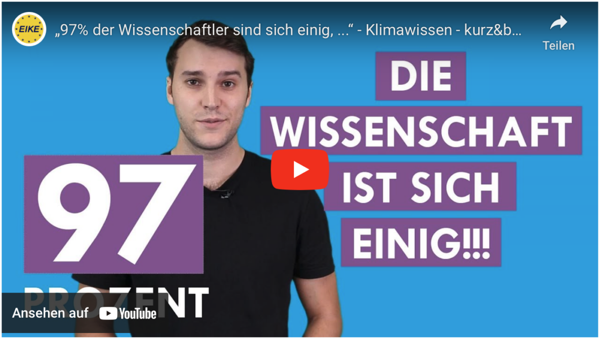 „97% der Wissenschaftler sind sich einig, …“ – Klimawissen – kurz&bündig