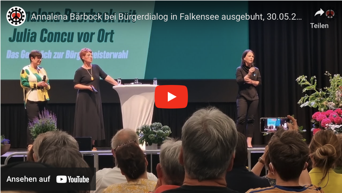 Annalena Bärbock bei Bürgerdialog in Falkensee ausgebuht, 30.05.2023
