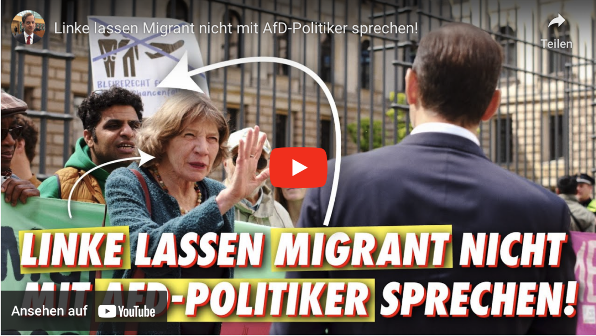 Linke lassen Migrant nicht mit AfD-Politiker sprechen!