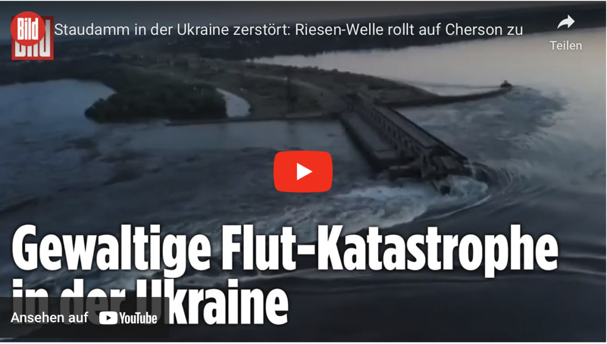 Staudamm in der Ukraine zerstört: Riesen-Welle rollt auf Cherson zu!