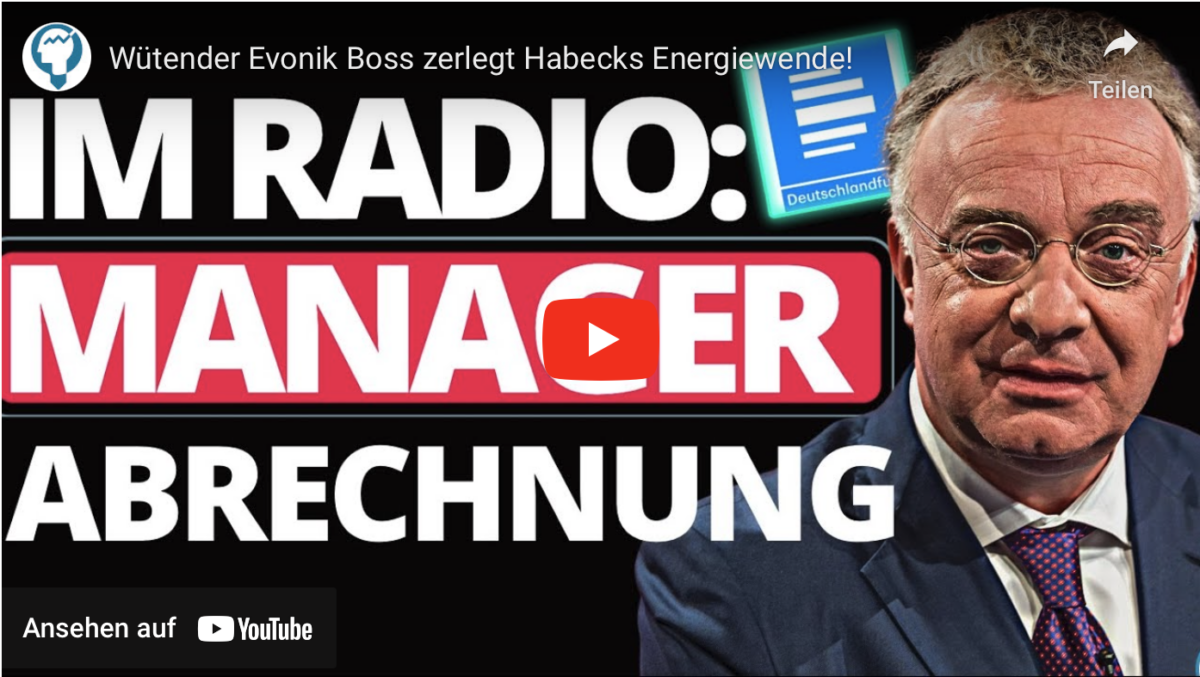 Wütender Evonik Boss zerlegt Habecks Energiewende!
