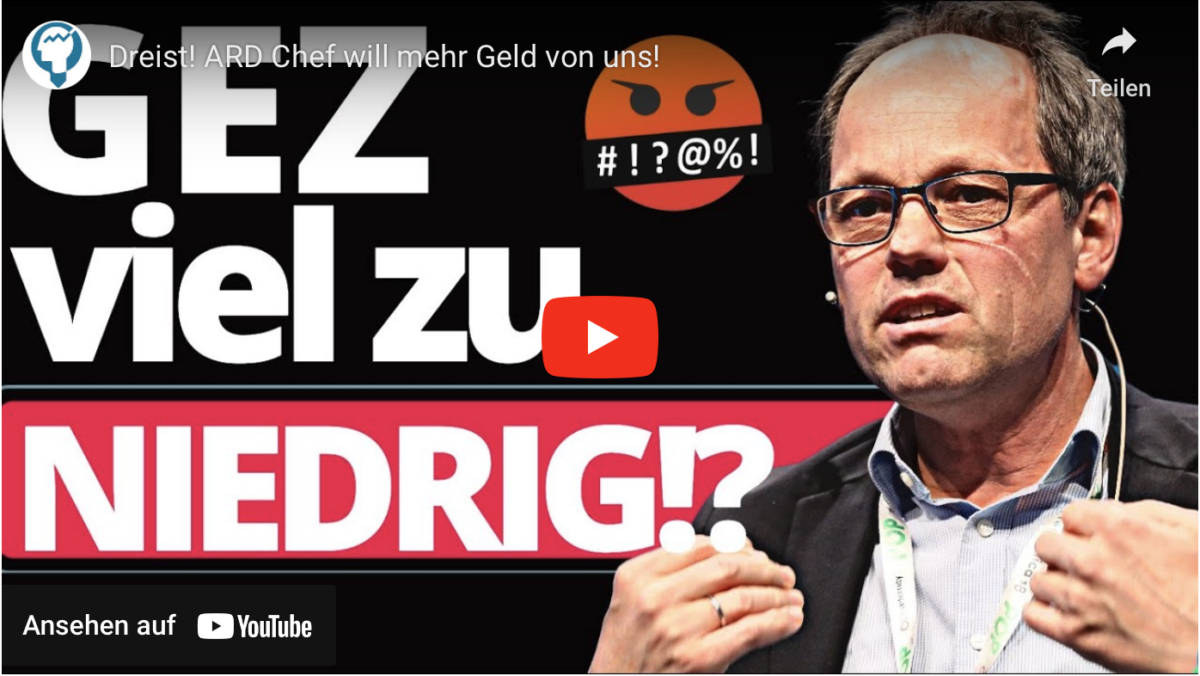 Dreist! ARD Chef will mehr Geld von uns!