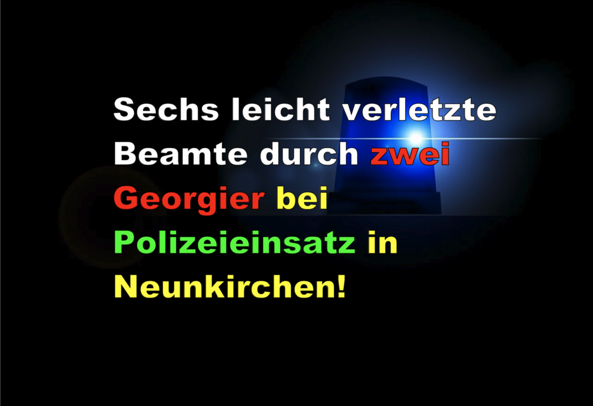 Sechs leicht verletzte Beamte durch zwei Georgier bei Polizeieinsatz in Neunkirchen!