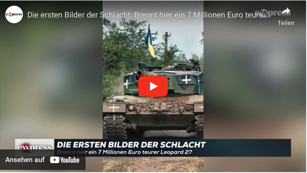 Die ersten Bilder der Schlacht: Brennt hier ein 7 Millionen Euro teurer Leopard 2?