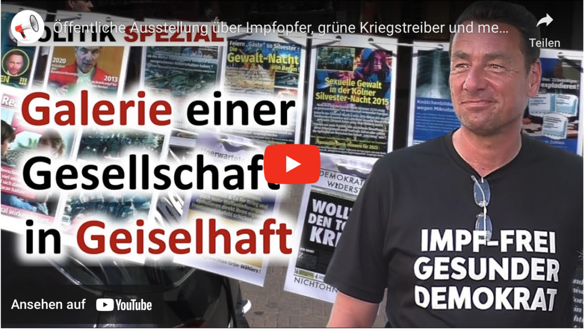 Öffentliche Ausstellung über Impfopfer, grüne Kriegstreiber und mehr | Interview
