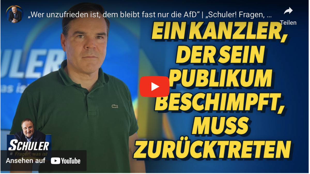 „Wer unzufrieden ist, dem bleibt fast nur die AfD“ | „Schuler! Fragen, was ist“ vom 10. Juni 2023