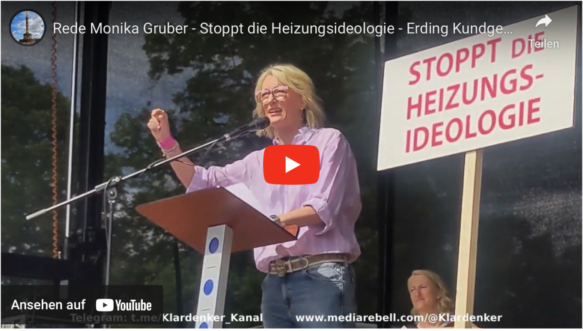 Rede Monika Gruber – Stoppt die Heizungsideologie – Erding Kundgebung Volksfestplatz 10.06.23