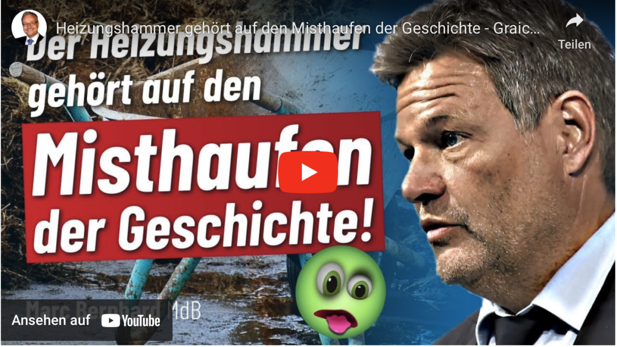 Heizungshammer gehört auf den Misthaufen der Geschichte – Graichen und Habeck haben sich „geirrt“!