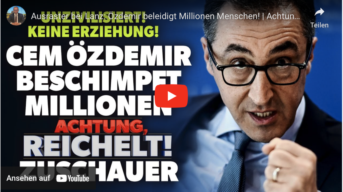 Ausraster bei Lanz: Özdemir beleidigt Millionen Menschen! | Achtung, Reichelt! vom 12. Juni 2023