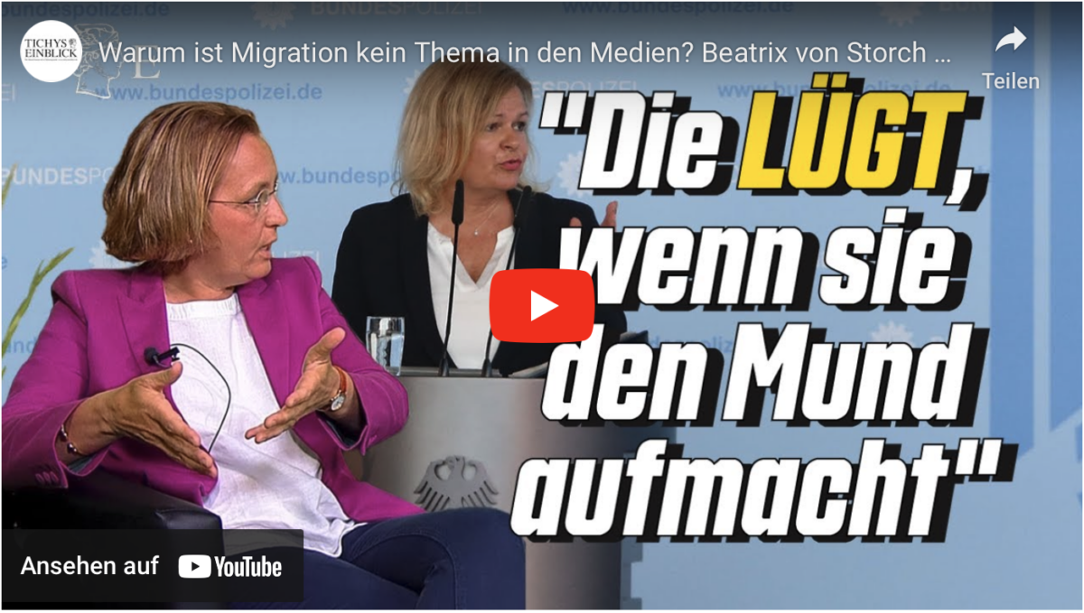 Warum ist Migration kein Thema in den Medien? Beatrix von Storch im Tichys Einblick Talk