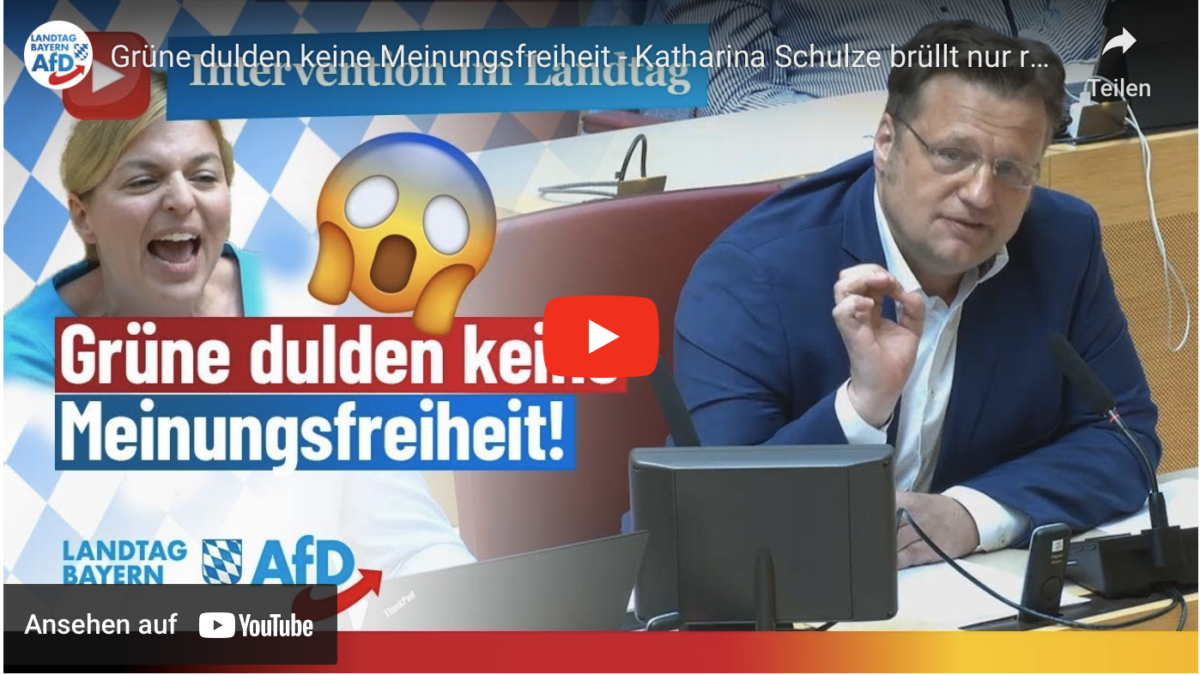 Grüne dulden keine Meinungsfreiheit – Katharina Schulze brüllt nur rum!