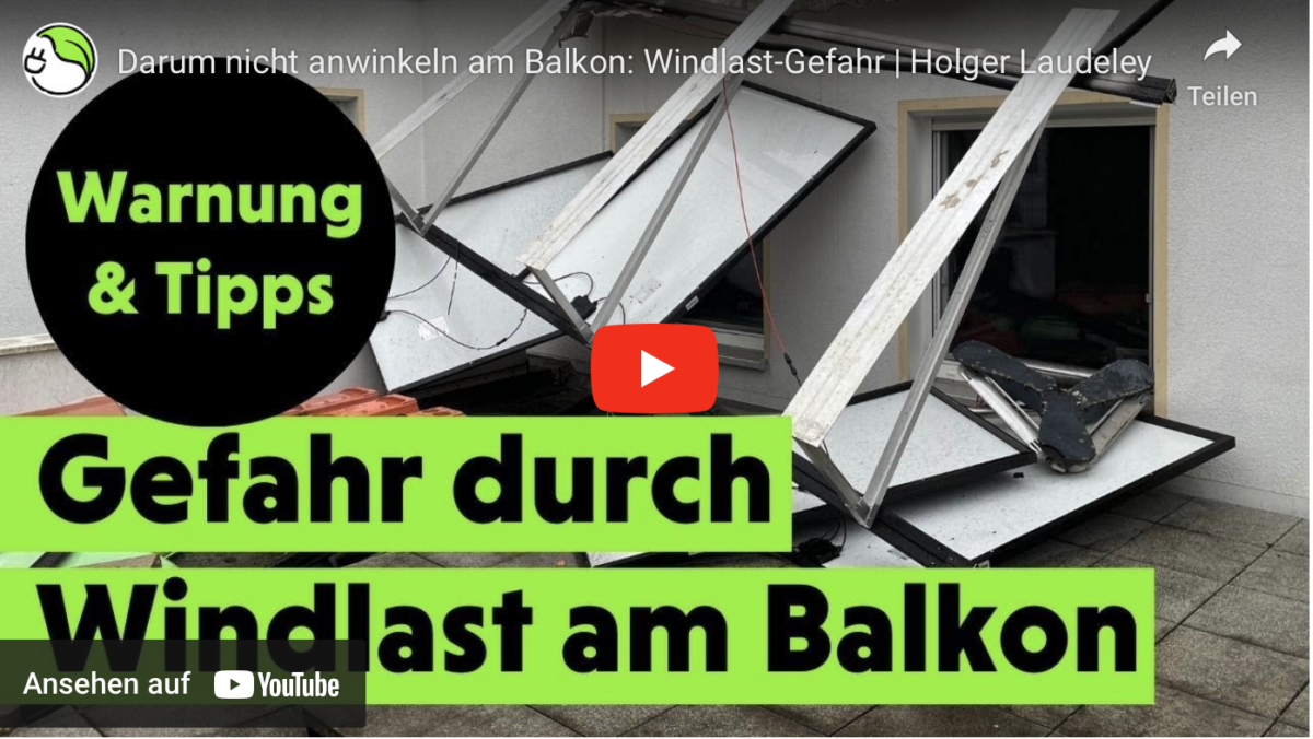 Darum nicht anwinkeln am Balkon: Windlast-Gefahr!