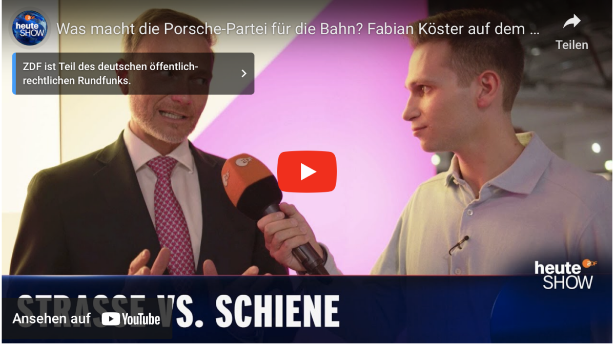 Was macht die Porsche-Partei für die Bahn? Fabian Köster auf dem FDP-Parteitag