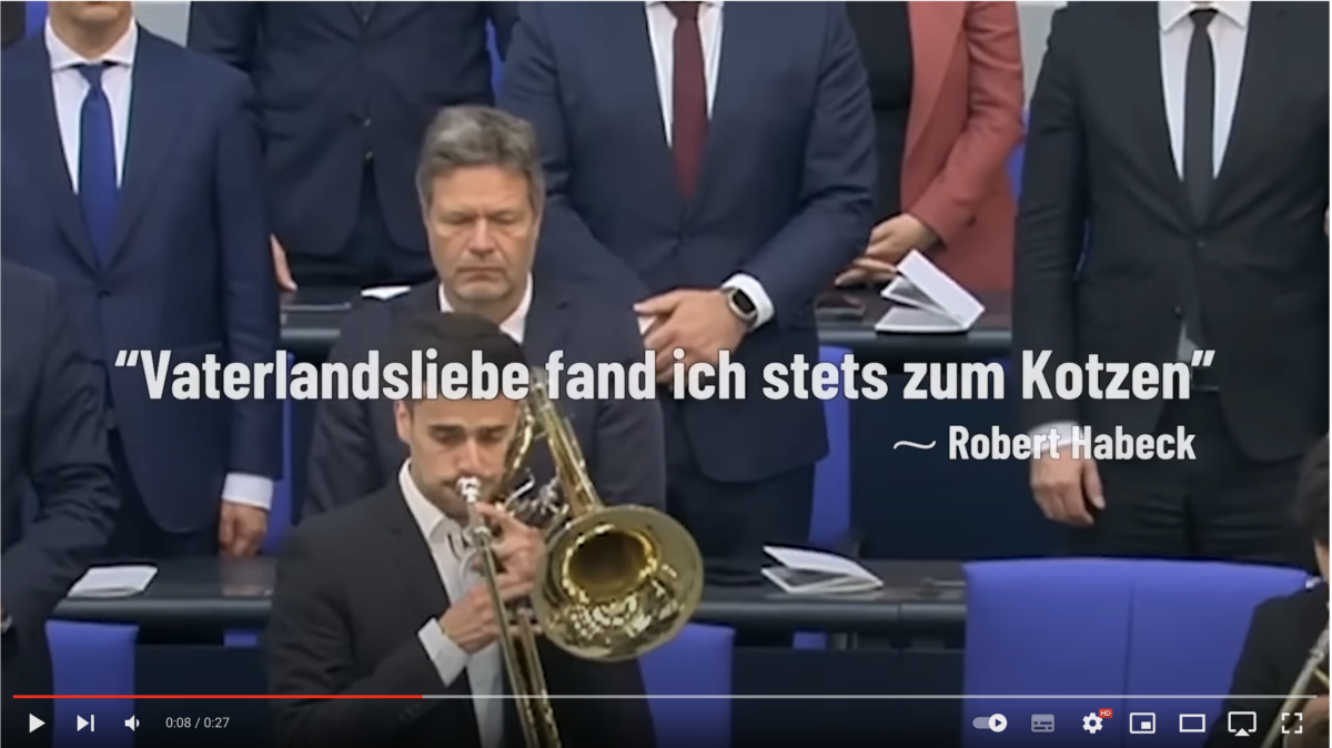 Skandal im Bundestag: Habeck bleibt bei Nationalhymne stumm!
