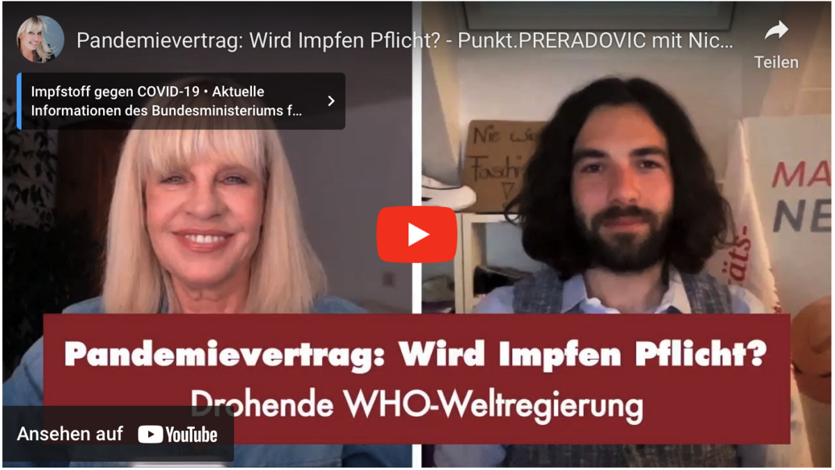 Pandemievertrag: Wird Impfen Pflicht? – Punkt.PRERADOVIC mit Nicolas A. Rimoldi