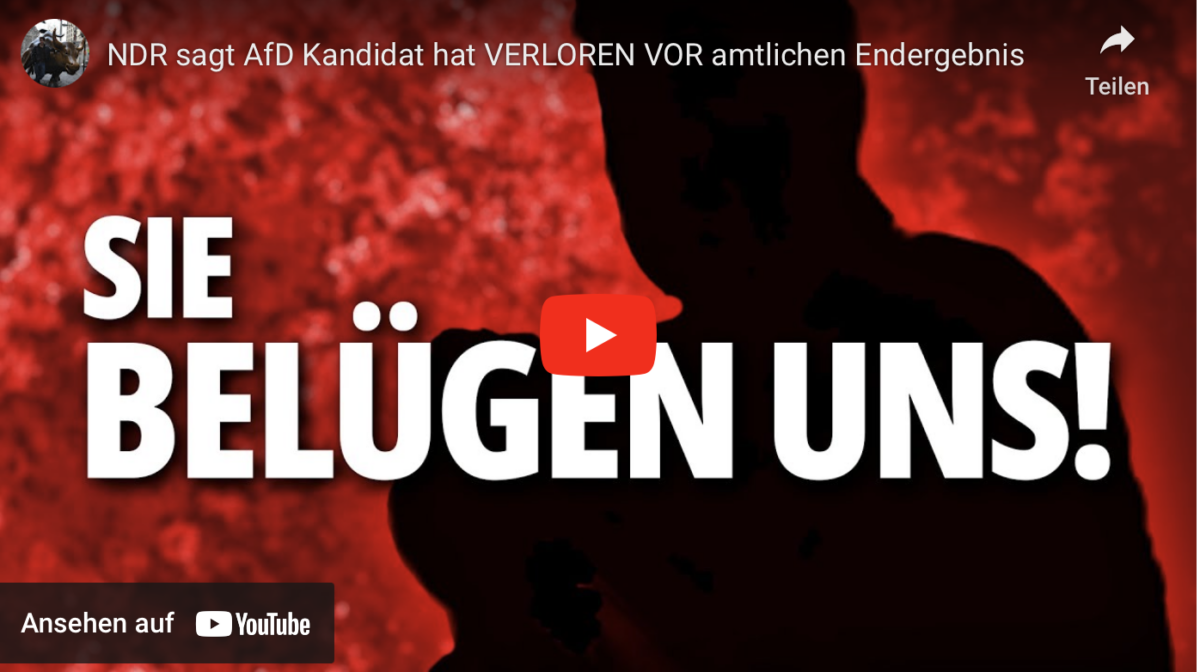 NDR sagt AfD Kandidat hat VERLOREN VOR amtlichen Endergebnis!