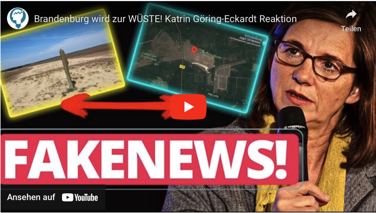 Brandenburg wird zur WÜSTE! Katrin Göring-Eckardt Reaktion