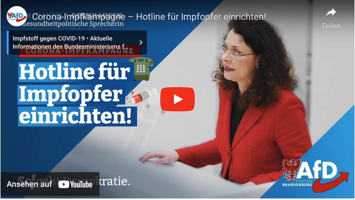 Corona-Impfkampagne – Hotline für Impfopfer einrichten!