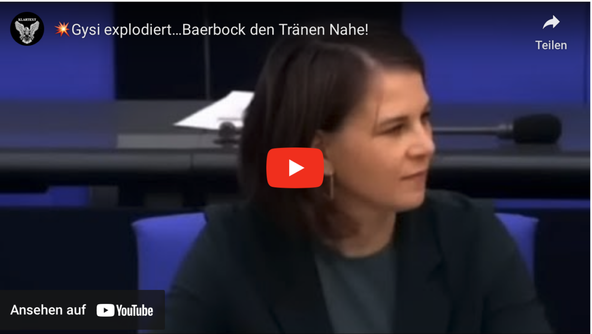 Gysi explodiert…Baerbock den Tränen Nahe!