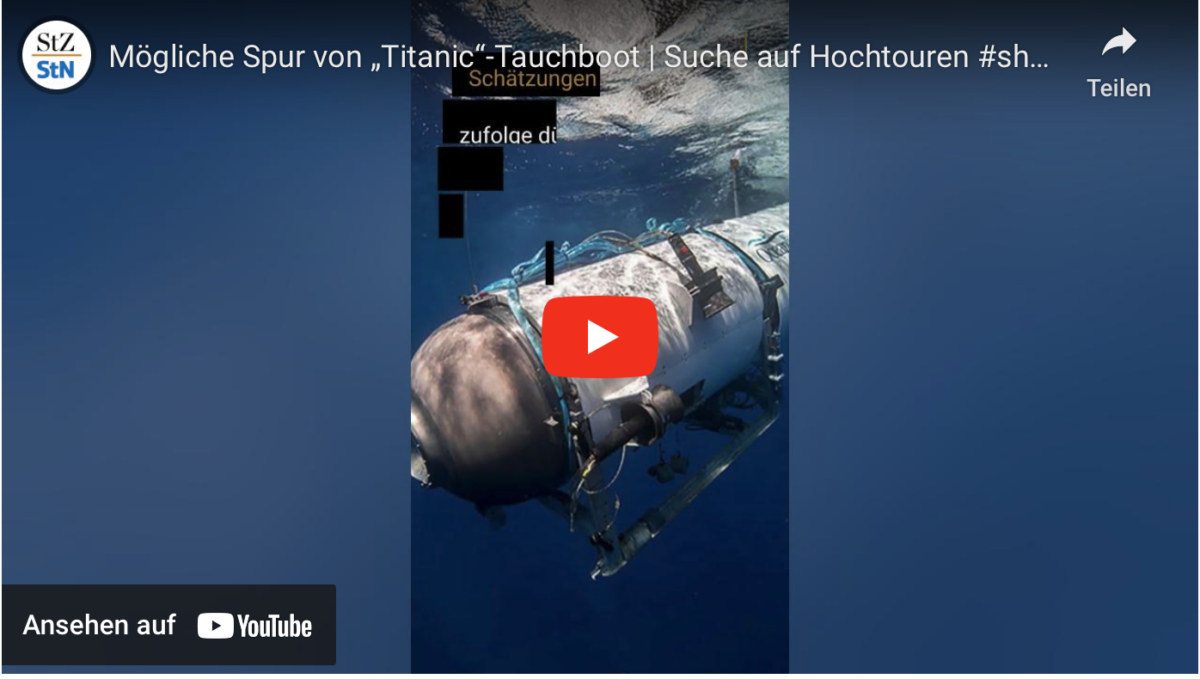Mögliche Spur von „Titanic“-Tauchboot | Suche auf Hochtouren #shorts