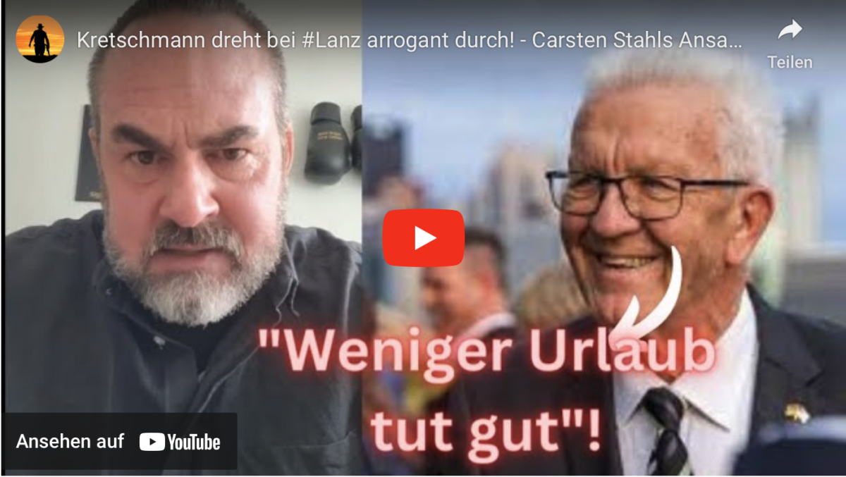 Kretschmann dreht bei #Lanz arrogant durch! – Carsten Stahls Ansage an Herrn Waschlappen!