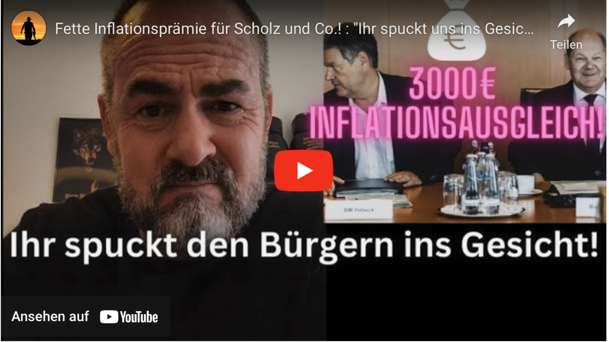 Fette Inflationsprämie für Scholz und Co.! : „Ihr spuckt uns ins Gesicht“!