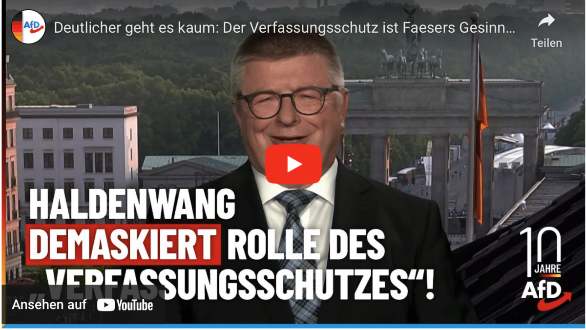 Deutlicher geht es kaum: Der Verfassungsschutz ist Faesers Gesinnungspolizei!