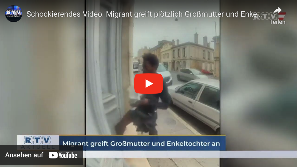 Schockierendes Video: Migrant greift plötzlich Großmutter und Enkeltochter an