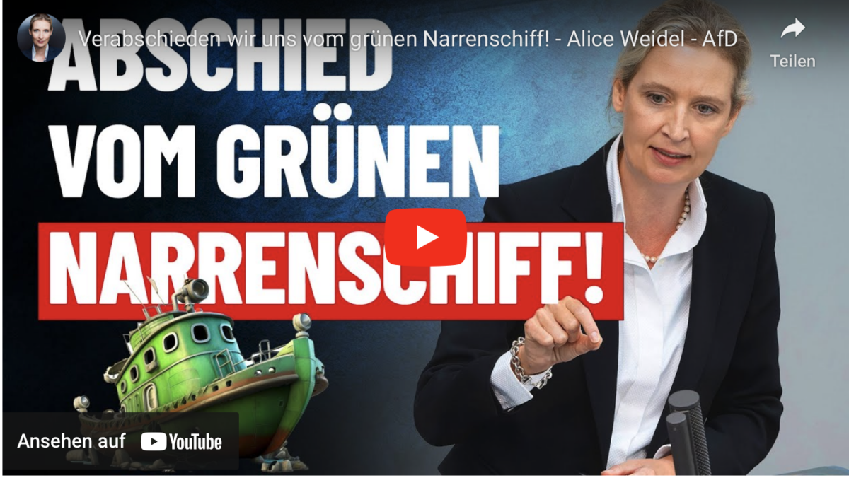 Verabschieden wir uns vom grünen Narrenschiff! – Alice Weidel – AfD