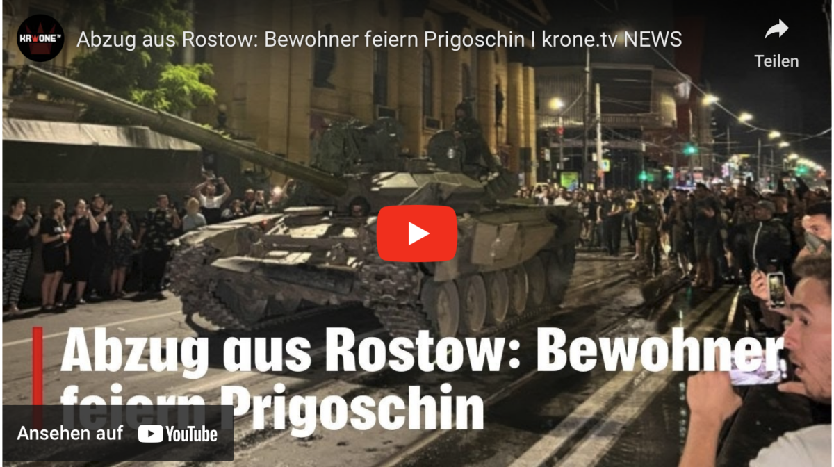 Abzug aus Rostow: Bewohner feiern Prigoschin I krone.tv NEWS