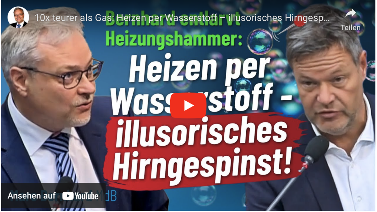 10x teurer als Gas: Heizen per Wasserstoff – illusorisches Hirngespinst!