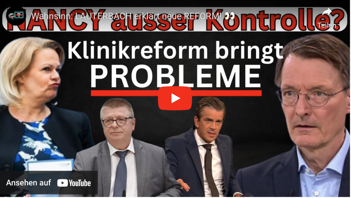Wahnsinn: LAUTERBACH erklärt neue REFORM!