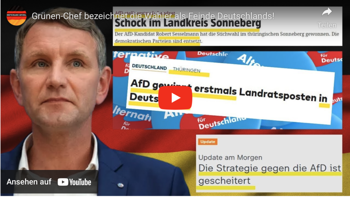 Grünen-Chef bezeichnet die Wähler als Feinde Deutschlands!