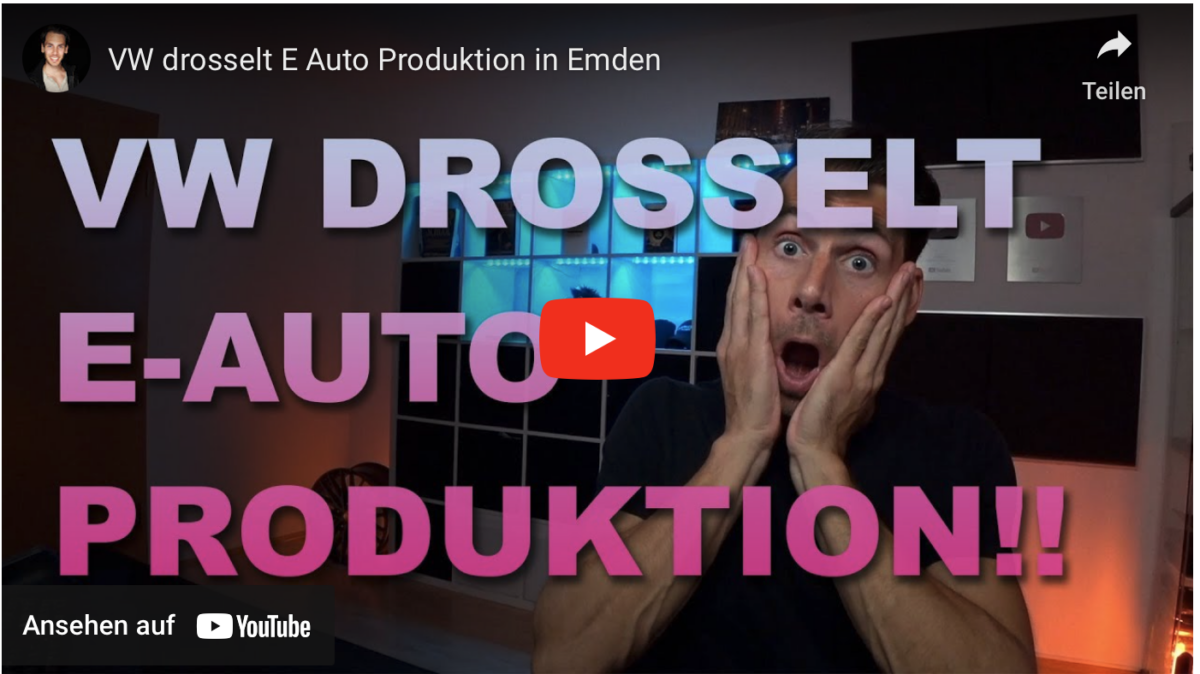 VW drosselt E Auto Produktion in Emden!