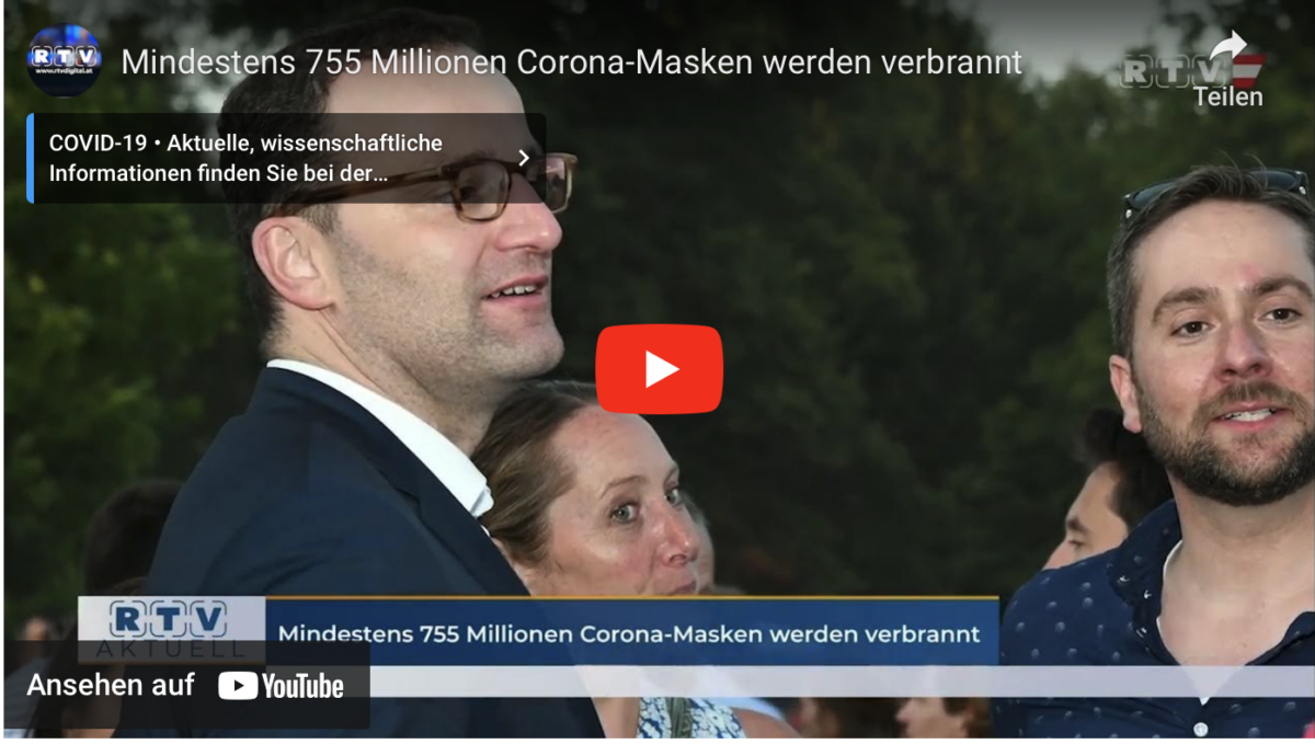 Mindestens 755 Millionen Corona-Masken werden verbrannt