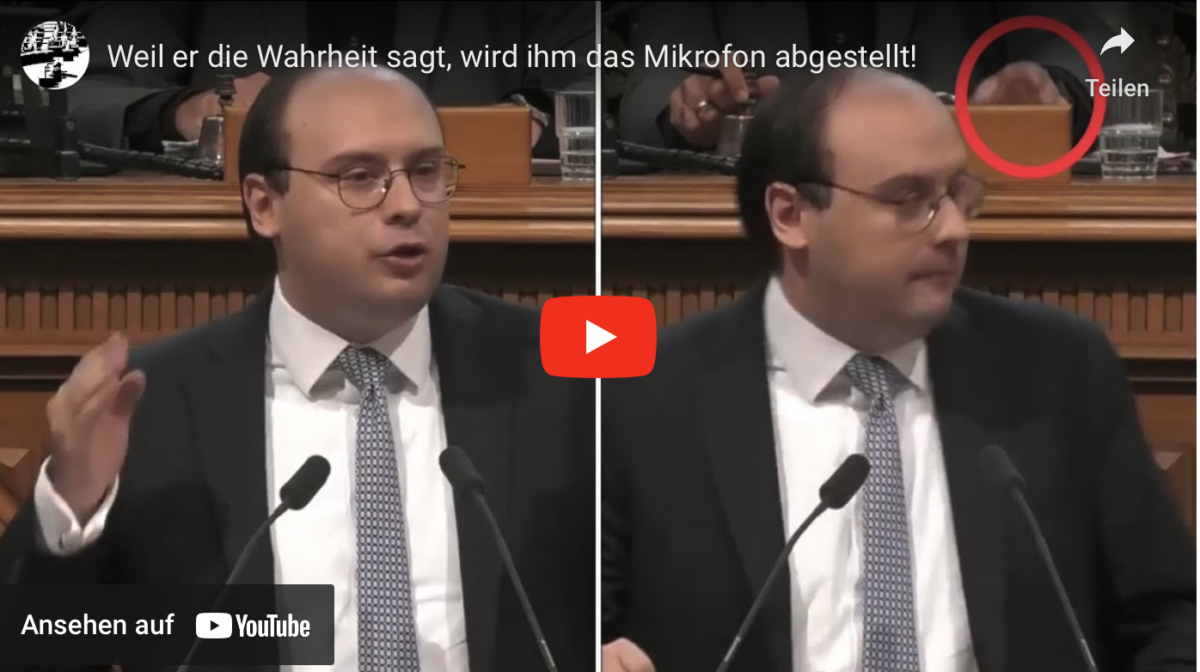 Weil er die Wahrheit sagt, wird ihm das Mikrofon abgestellt!
