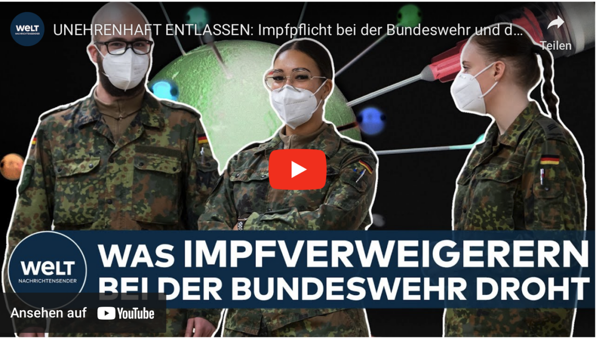 UNEHRENHAFT ENTLASSEN: Impfpflicht bei der Bundeswehr und die harten Strafen für Verweigerer