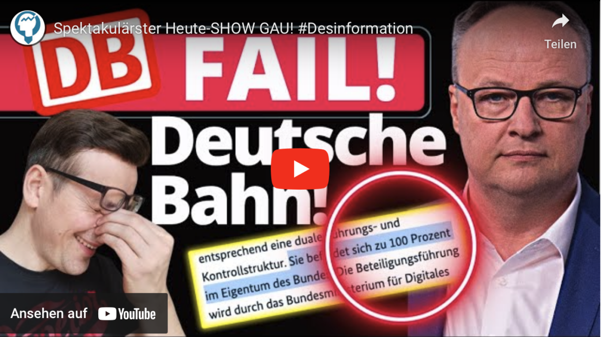 Spektakulärster Heute-SHOW GAU! #Desinformation