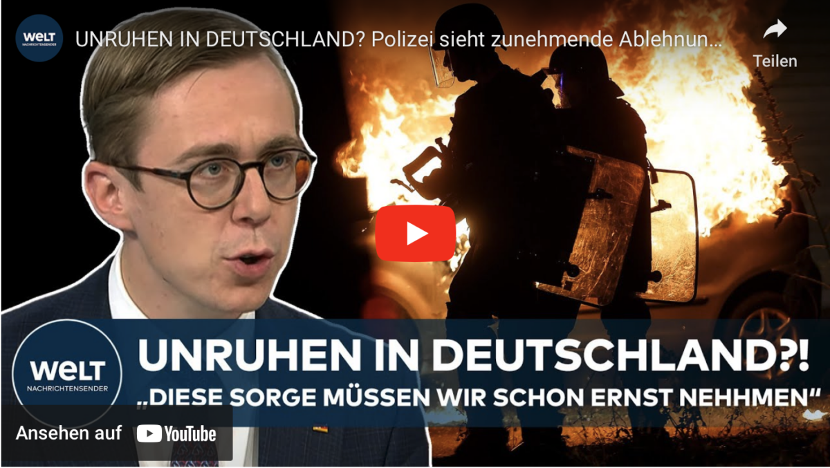 UNRUHEN IN DEUTSCHLAND? Polizei sieht zunehmende Ablehnung staatlicher Autorität wie in Frankreich