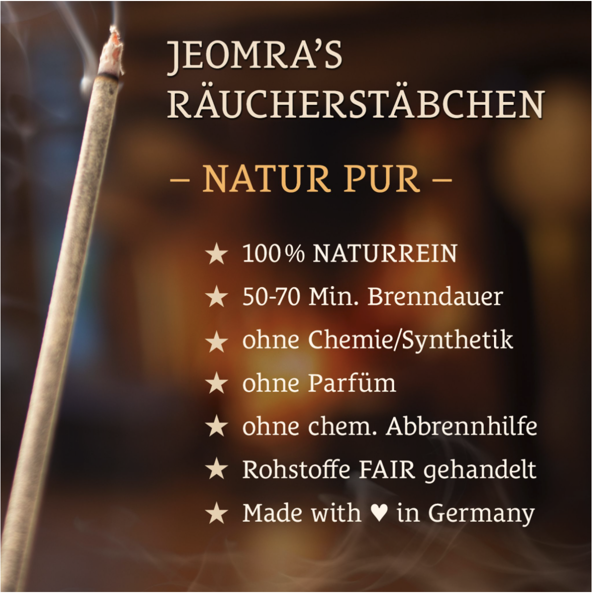 100% Naturreine Räucherstäbchen in Deutschland produziert!