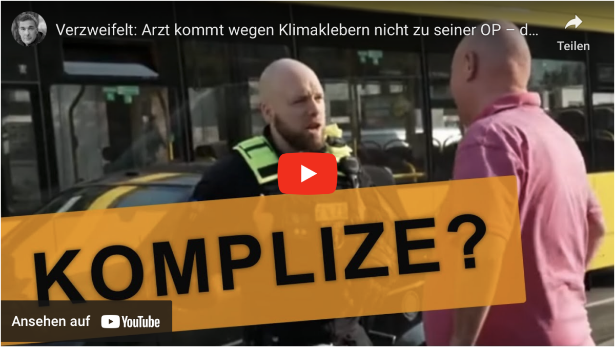 Verzweifelt: Arzt kommt wegen Klimaklebern nicht zu seiner OP – dafür attackiert ihn die Polizei