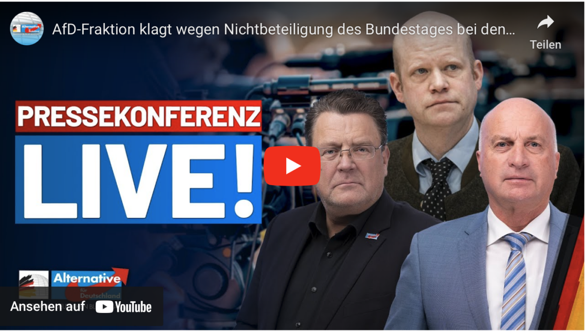 AfD-Fraktion klagt wegen Nichtbeteiligung des Bundestages bei den Panzerlieferungen an die Ukraine!
