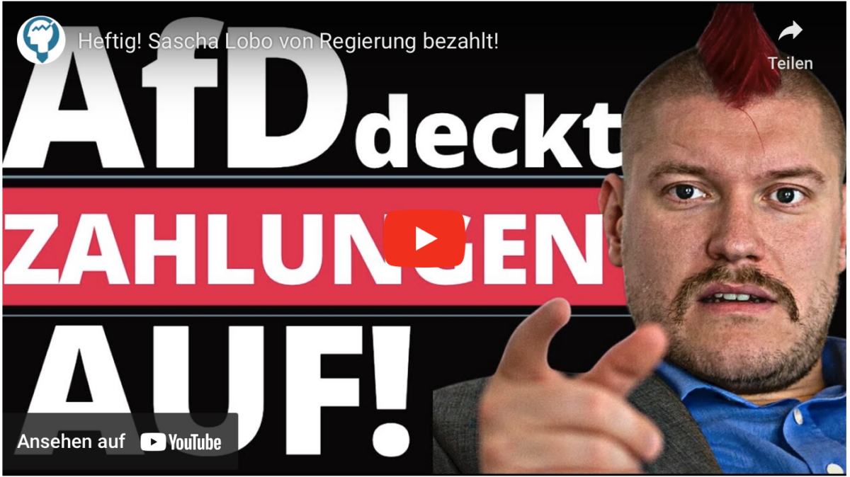 Heftig! Sascha Lobo von Regierung bezahlt!